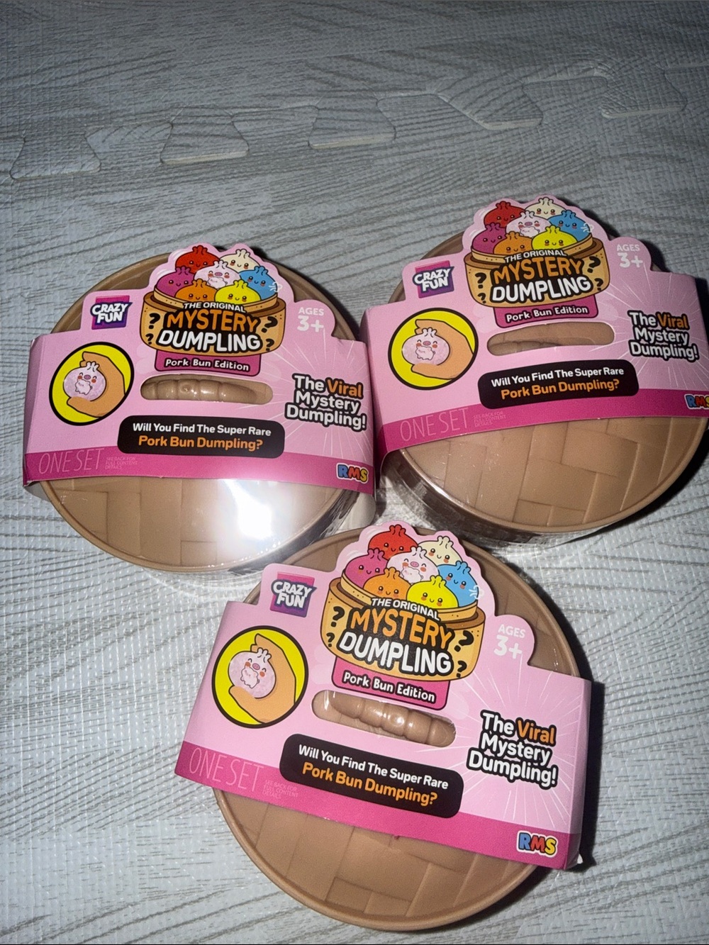 NEW RMS CRAZY FUN Mystery Squishy Dumpling PORK BUN Edition | SEALED | x3